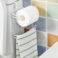 2-tiered Toilet Tissue Paper Holder Shelf Stainless Steel Bathroom kitchen Towel Roll Paper Multi-function Storage Cabinet Rack