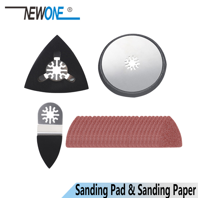 NEWONE Finger Sanding Pad Triangle Sanding pad Round sanding pad with Sanding paper for oscillating tool Multimaster renovator