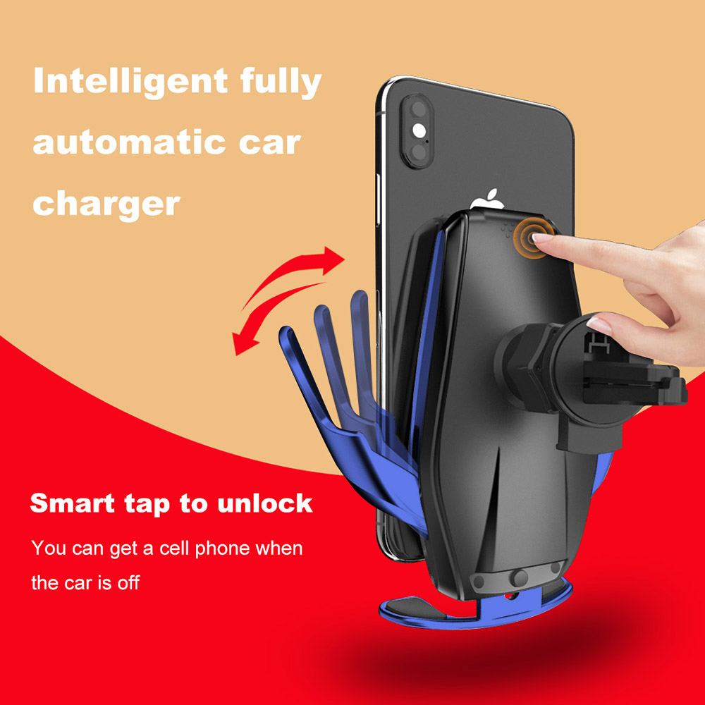 DCAE 15W Fast Qi Car Wireless Charger Automatic Clamping Phone Holder For iPhone 12 11 XS X 8 Samsung S20 S10 Infrared Induction