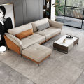Chinafurniture Nordic simple modern technology fabric sofa small apartment living room three or four people solid wood sofa