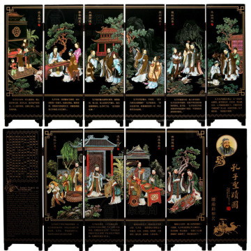 The painting of Confucius' holy relics, lacquerware, small screen, and Chinese handicrafts