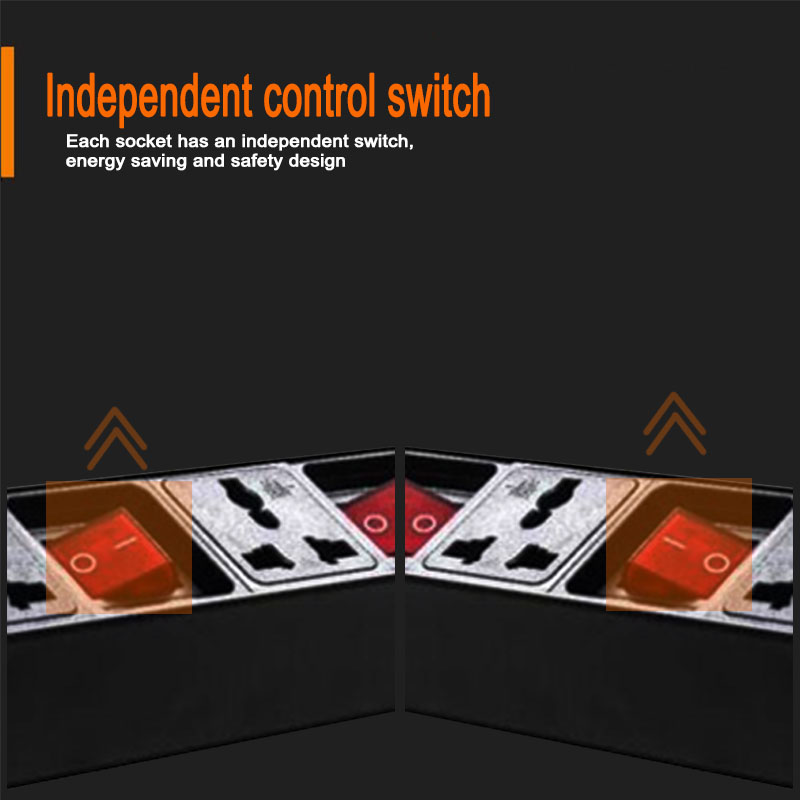 19in 1U 10A 5AC 4 Independent switch PDU Network Cabinet Rack Standard Regulation Universal hole Socket Outlet Switch