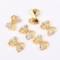 10PCS/bag Nail Decoration 3D Hollow Bow Tie Shape Shiny Manicure Charm Alloy Nails Charms For Manicure Decoration QB040-042