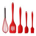 5Pcs/Set Pink/Red/Green Silicone Cooking Tool Sets Egg Beater Spatula Oil Brush Kitchen Tools Utensils Kitchenware with Box