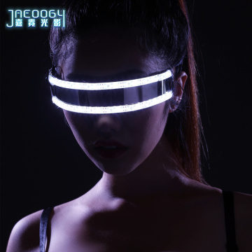 2020 new LED glasses creative fashion luminous glasses DJ bar party products Halloween sci-fi stage dance lighting props