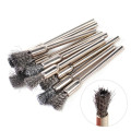 6Pcs 3mm Steel Wire Wheel Brush for Metal Rust Remover Brush Wood Carving Jade Polishing Grinder Dremel Steel Brush Rotary Tool