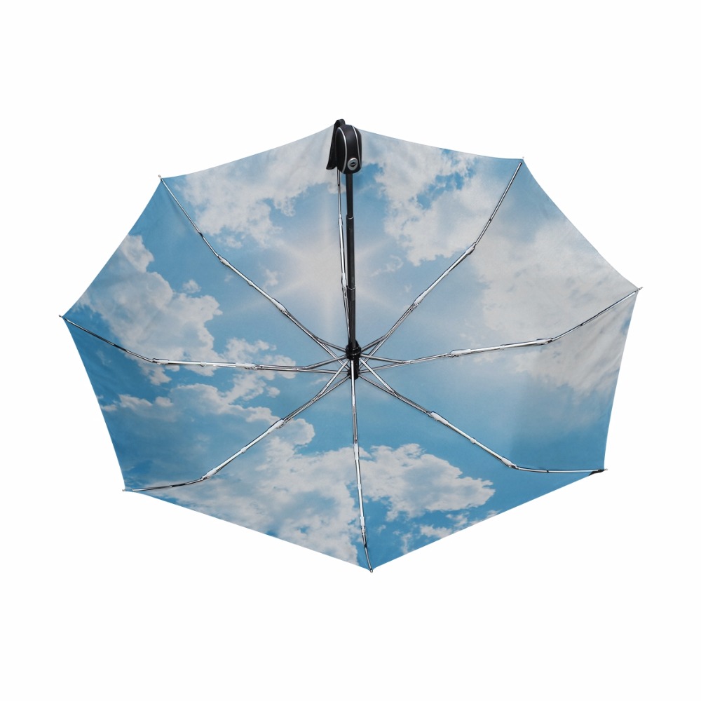 2019 Creative Luxury Fashion Three Folding Men Umbrella Sky Kazbrella Windproof Sun Rain Women Umbrella Accept Customized Design