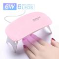 Rechargable USB 6W Nail Lamp LED Light Mini Portable 6 LED UV Lamp Micro USB Cable Home Use Nail UV Gel Varnish Dryer TSLM1