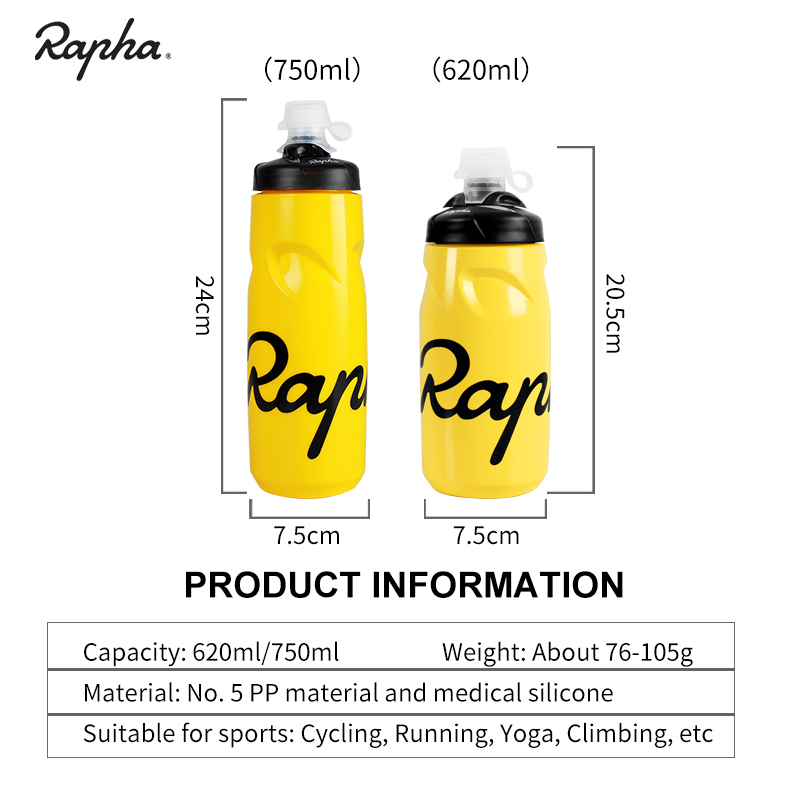 Rapha Bicycle Water Bottles Leak-proof Outdoor Ultralight Waterbottle 620-750ML Sport Camping Hiking Tour Cycling Water Bottles