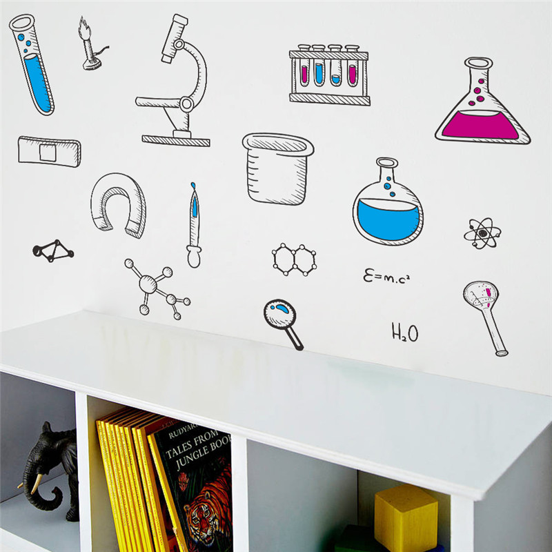 Microscope Science Scientist Chemistry School laboratory dormitory Wall Sticker for kids room bedroom living room