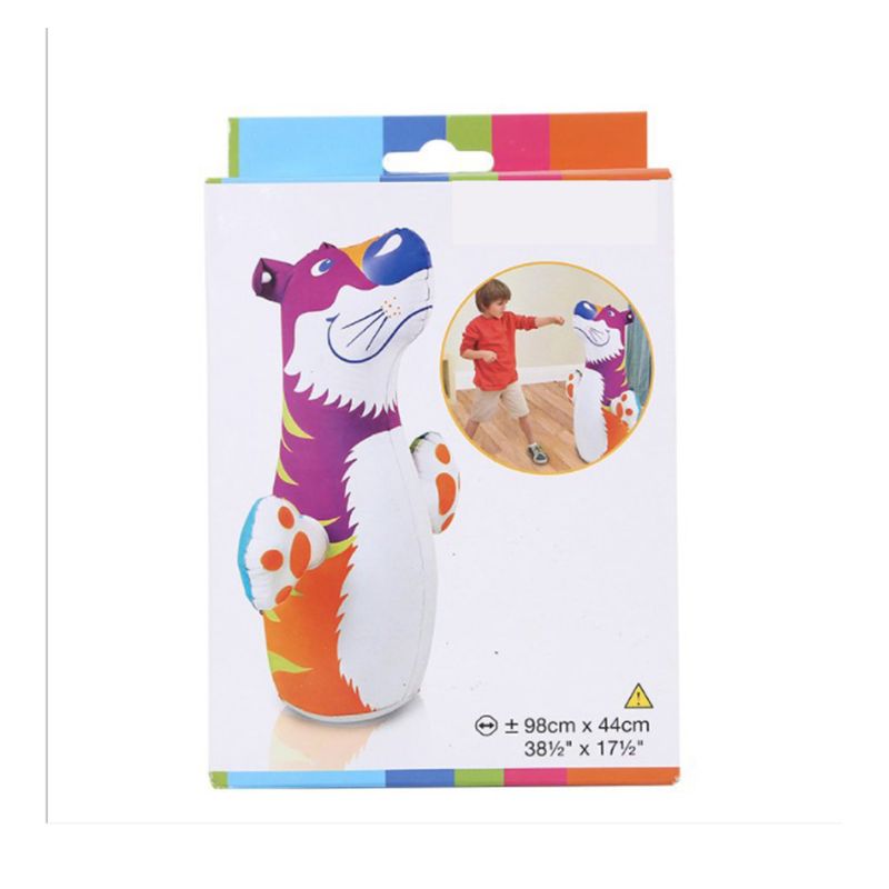 Inflatable Thickened Punching Boxing Bag for Kids Fitness Puzzle Animal Pattern Tumbler Power Bag Standing Toys