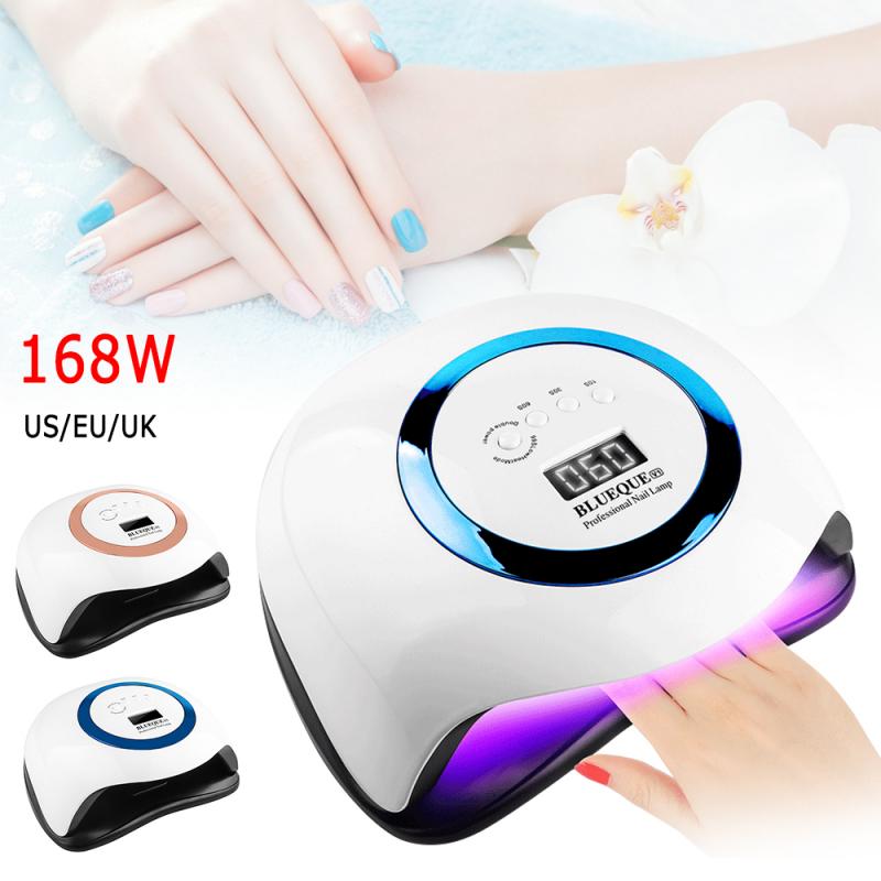 New 168W UV LED Lamp For Nails Powerful Professional Lamp For Gel Polish Drying Lamp For Nails Dryer 42 LEDs Lamp For Manicure