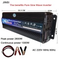 Pure Sine Wave Inverter 12V/24V 220V 1000w 2000w 2600W Voltage transformer Power Inverter DC12V to AC 220V Converter LED Display