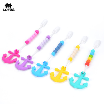 Anchor Baby Pacifiers Clip Nursing Toy For Teeth Safe Silicone Beads For Infant Cute Teething Dummy BPA Free Teething Necklace