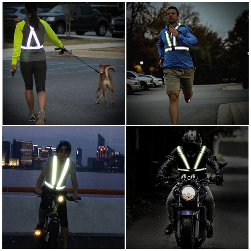Motorcycle High Visibility Yellow Vest Reflective Safety Workwear For Night Running Cycling Night Warning Working Clothes Fluore