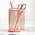 Durable New Round Iron Pen Pencil Holder Office Supplies Iron Desk Organizer Makeup Brush Tube Portable Light Repeatedly Basket