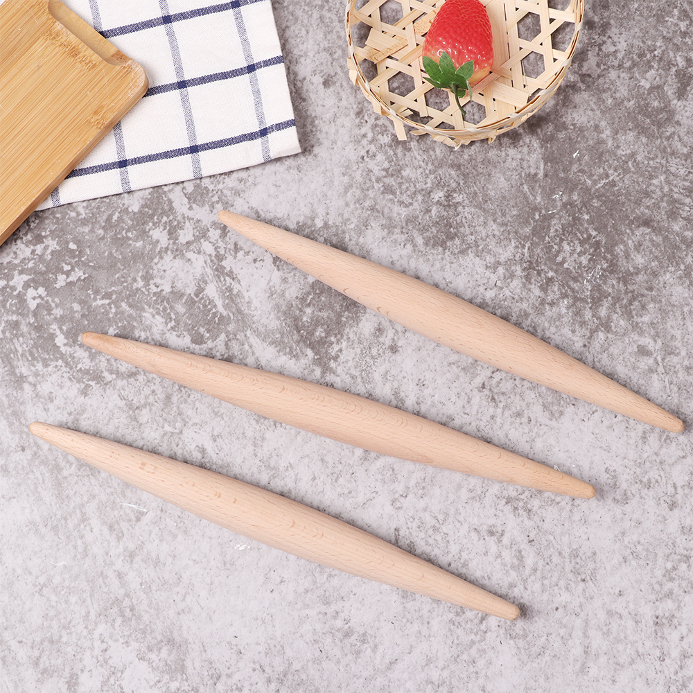 30/35cm Rolling Pin Pointed Solid Wood Non-Stick Dough Roller Dumpling Skin Maker Noodle Rolling Boards Home DIY Cook Tools