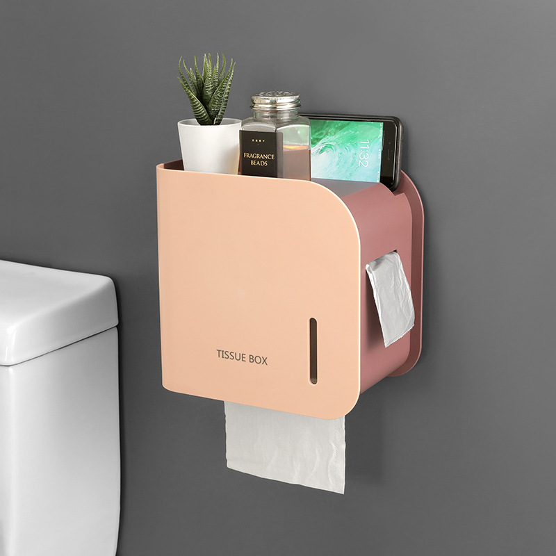 Waterproof Magnetic Suction Wall Mount Bathroom Toilet Paper Holder Paper Tube Storage Box Phone Kitchen Tissue Box Garbage Bag
