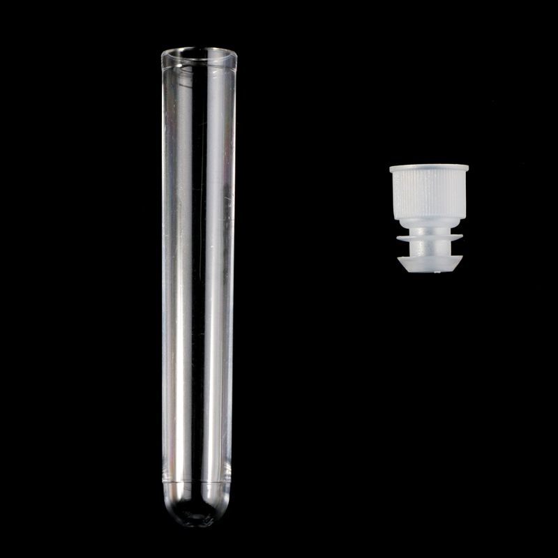 10Pcs Plastic Test Tube With Cap 12x75mm U-shaped Bottom Long Transparent Test Tube Lab Supplies Dropshipping