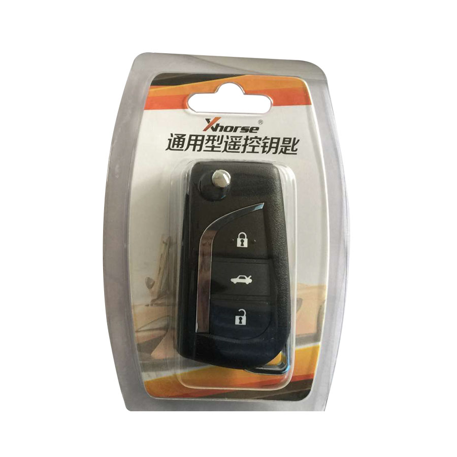 XHORSE XNTO00EN Wireless Universal Remote Key for Toyota Style 3 Buttons Remotes for VVDI Key Tool English Version