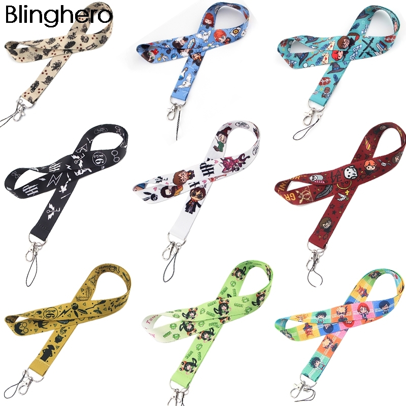 20pcs/lot BH1183 Blinghero Magic School Lanyard Keychain Cartoon Anime Lanyard Badges ID Cell Phone Rope Neck Strap Accessory