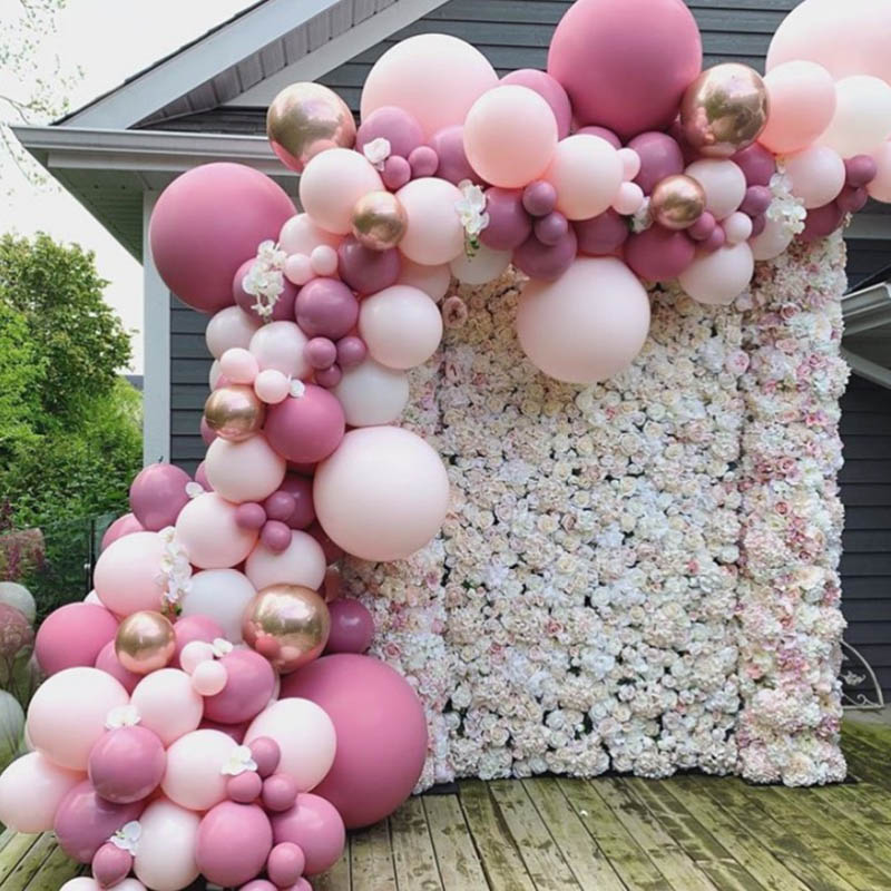 100pcs Macaron Balloons Arch Pastel White Pink Ballon Garland Gold Metal Confetti Globos Wedding Party Decor Baby Shower Balaos