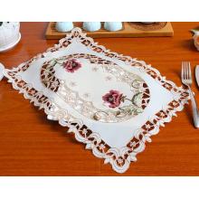 HOT satin lace placemat embroidery cup coaster mug kitchen Christmas table place mat cloth cookware New Year doily wedding pad