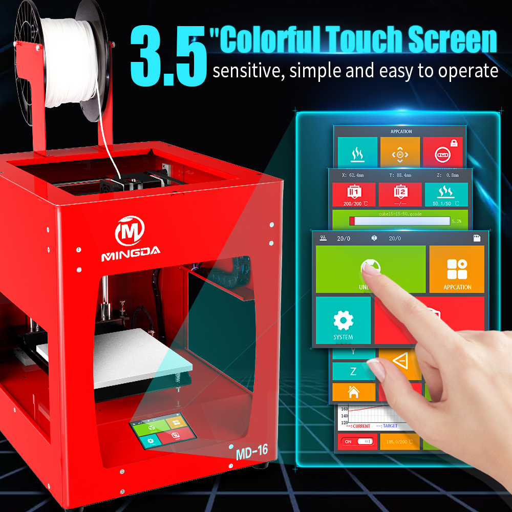 3D Printer Metal 3D Printer Kit 3D Printing 3D Kit Printer PLA ABS TPU Full Metal Frame Mingda MD16 Vs Ender 3 Pro EU Warehouse