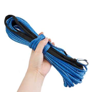 3/16'' x 50' Synthetic Fiber Winch Line Cable Rope 7700+ LBs + Sheath For ATV UTV 5.5mm*15m Synthetic