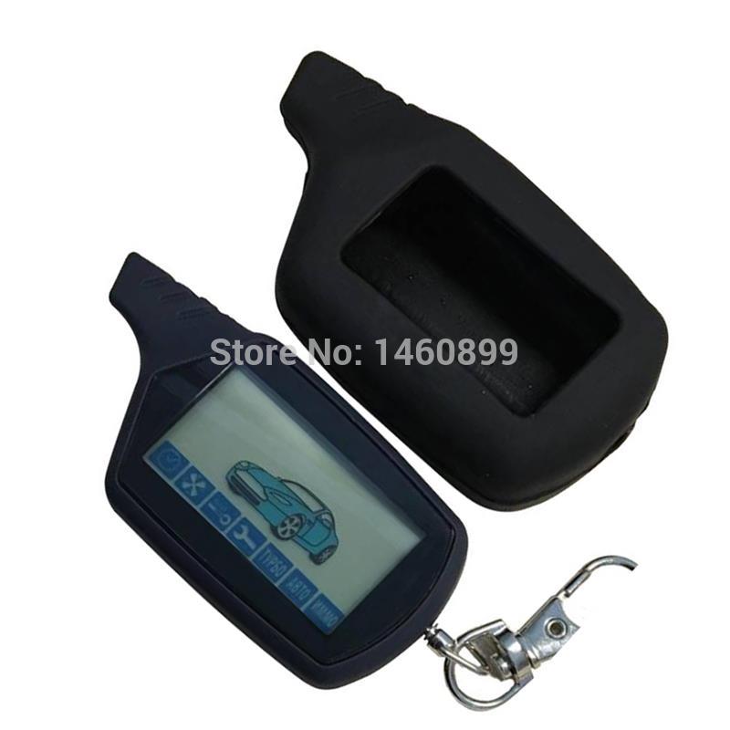 Top Quality A91 LCD Remote Control Key + Blue Silicone Case For Russian Version 2 Way Car Alarm System Starline A91 Keychain