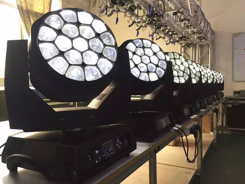 19 Pcs 15w Moving Head Big Bee Eye With Zoom Light