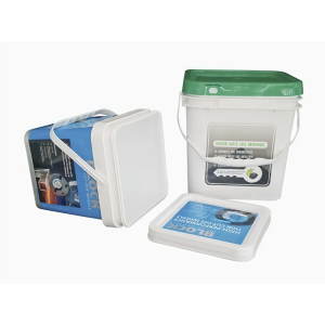 20L PP Square Plastic Bucket With Lid Handle