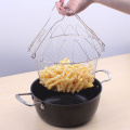 Stainless Steel Foldable Multi-function Drain Basket Frying Basket colander Strainer sieve Kitchen Cooking Tools Accessories