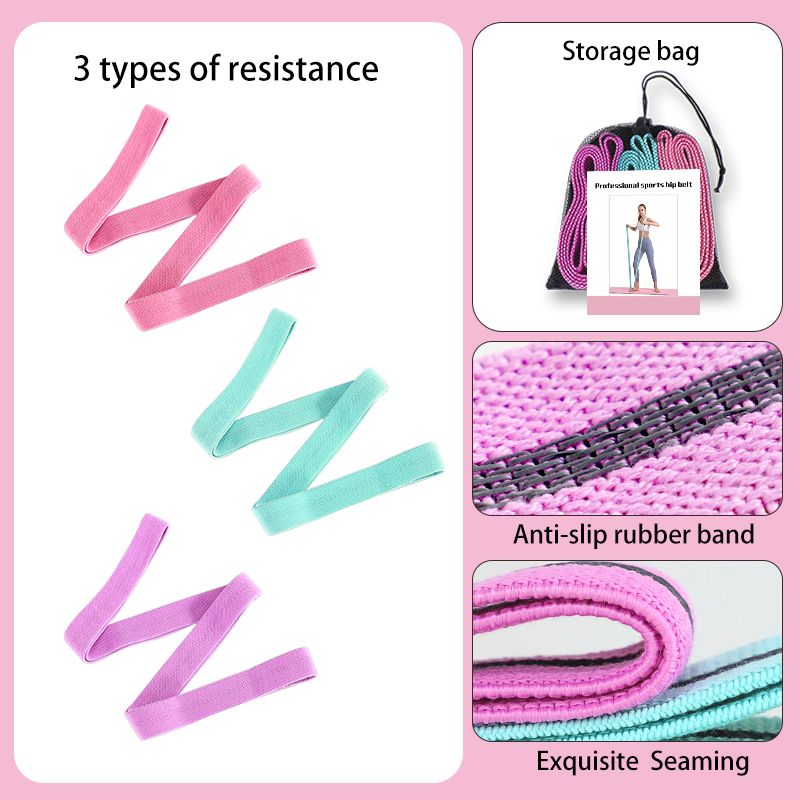 Yoga Pull Up Assist Bands Set Polyester Elastic Resistance Band Long Exercise Loop Bands for Gym Fitness Stretching Powerlifting