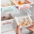 Kitchen Organizer Adjustable Refrigerator Storage Rack Fridge Freezer Shelf Holder Pull-out Plastic Drawer Organiser Space Saver