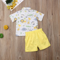 2019 Children Summer Clothing Toddler Kids Baby Boy Gentleman Clothes Animals Print Shirt Tops Shorts Bottoms Formal 2Pcs Outfit