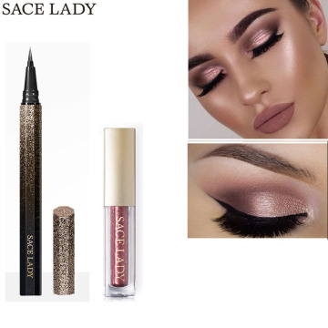 SACE LADY Glitter Liquid Eyeshadow Shiny Eye Liner Pen Eye Makeup Set Waterproof Shimmer Long Lasting Eyeshadow Cosmetic