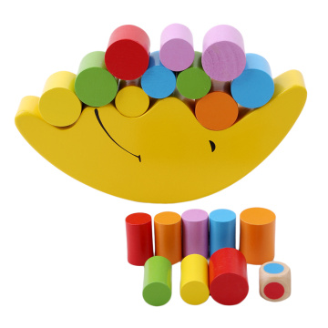 Montessori Wood Moon Balancing Game Educational Toys for Kids Wooden Building Blocks for Baby Children Wooden Blocks Toys Gifts