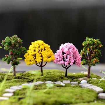 8 Types Mini Miniature Garden Ornament Miniature Resin Tree Figurine Craft Plant Pot Fairy Garden Fairy Garden Supplies
