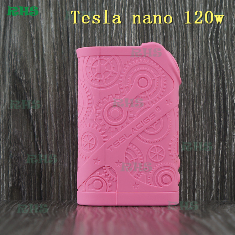 Health silicone case for e-cigarette mods 2017 Tesla Nano 120W tc e-cigarette box mod 120W e cigarette RHS free shipping