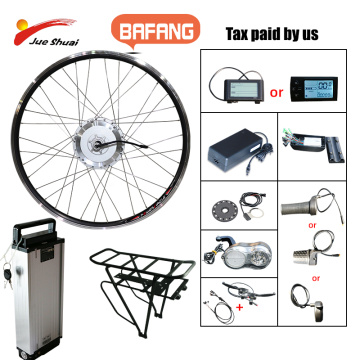 Bafang 48V 500W Electric Bike Gear Brushless Hub Motor Front Wheel Drive eBike Conversion Kit Battery Built Electric Bike E Bike