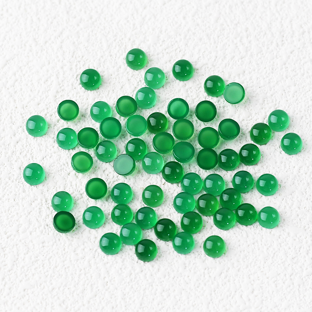 Round Shape Green Agate