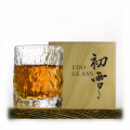 Japanese Style Whisky Glass First Snow Hammer Pattern Mojito Cocktail Cup Whiskey XO Liquor Wine Glasses With Wooden Gift Box