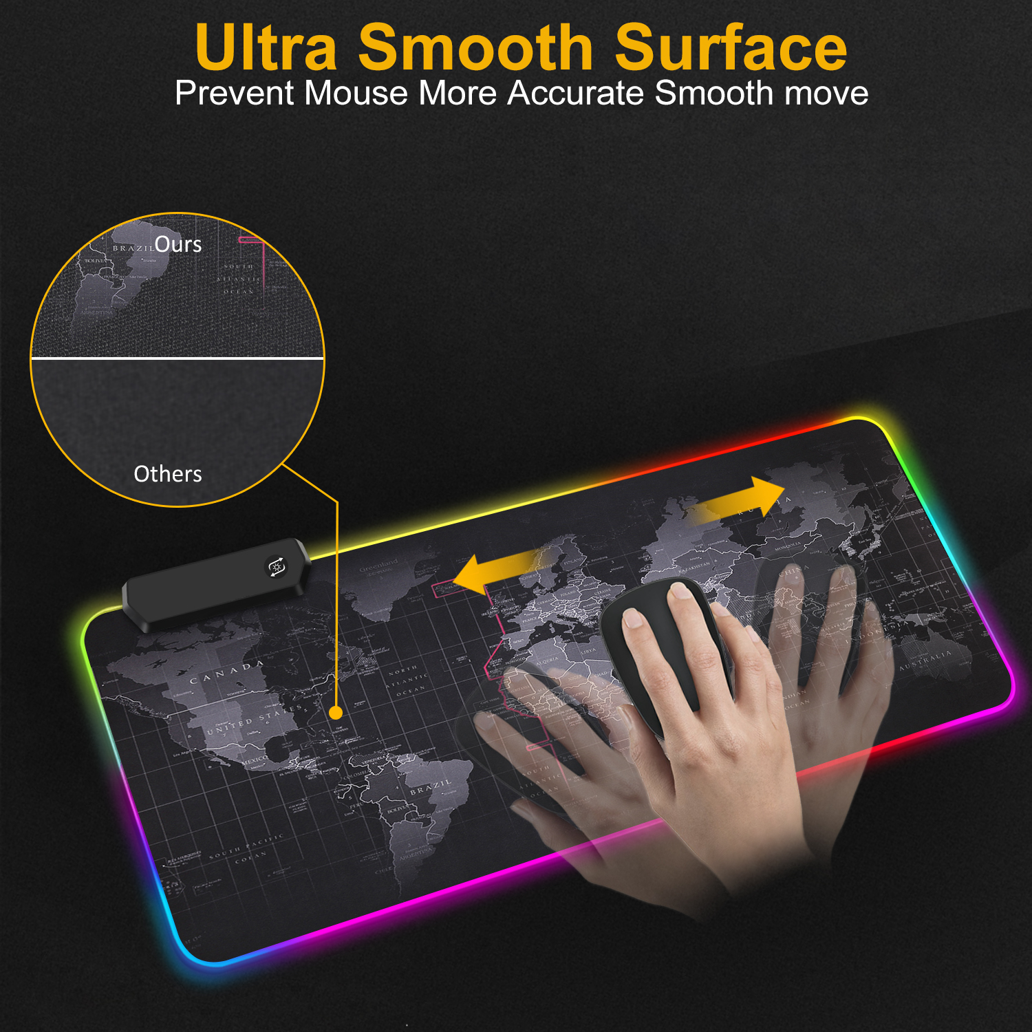 RGB Mousepad Gaming Mouse Pad XXL Large Mouse Pad Gamer LED Big Mouse Mat Computer Carpet with Backlight Mause keyboard Desk Mat