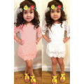 Baby Girl Kids Princess 3/4 Sleeve Hollow Out Flower Lace Dress Party Tutu Dress