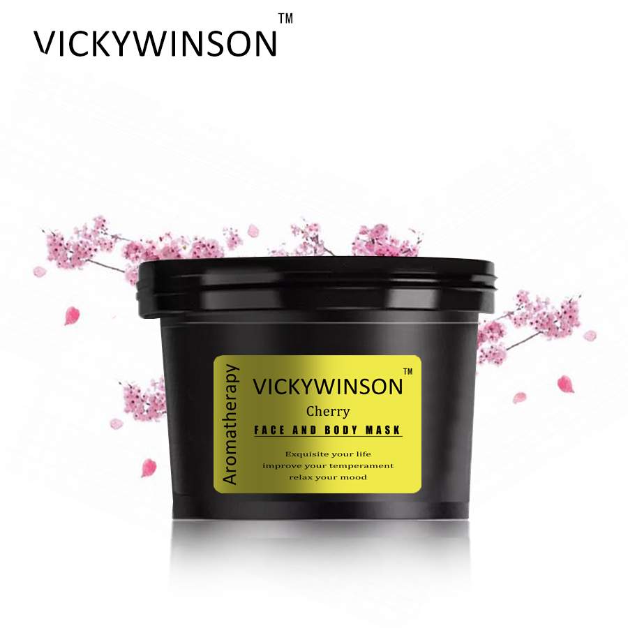 VICKYWINSON Cherry Aromatherapy scrub 50g Body Scrub 100% Natural Scrub Organic Coffee Shea Butter Acne Anti Cellulite