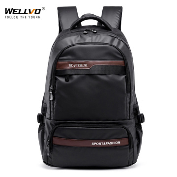 Vintage Men Backpack Large Nylon Travel Laptop Bag For Teenage School Backpacks Male Patchwork Schoolbag Mochila Black XA129C