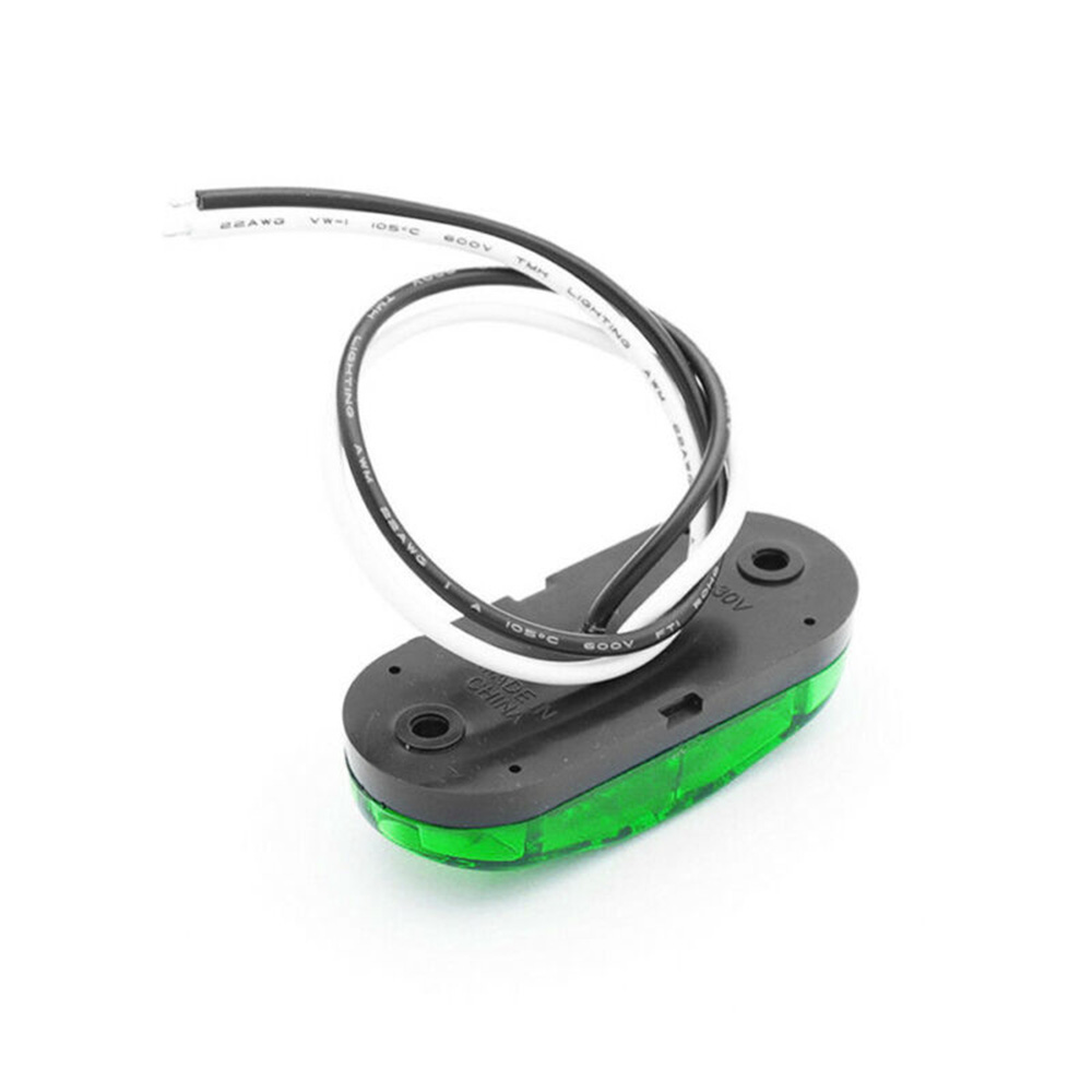 10Pcs Green LED Side Marker Light Blinker For Truck Trailer Van Waterproof 12V-24V Auto Lights Accessories