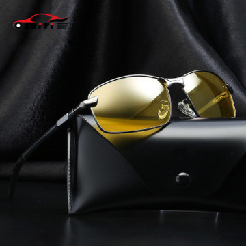 Men Polarized Sunglasses HD Night Vision Glasses For Night Driving Aluminum Magnesium Yellow Lenses Glasses For Driving UV400