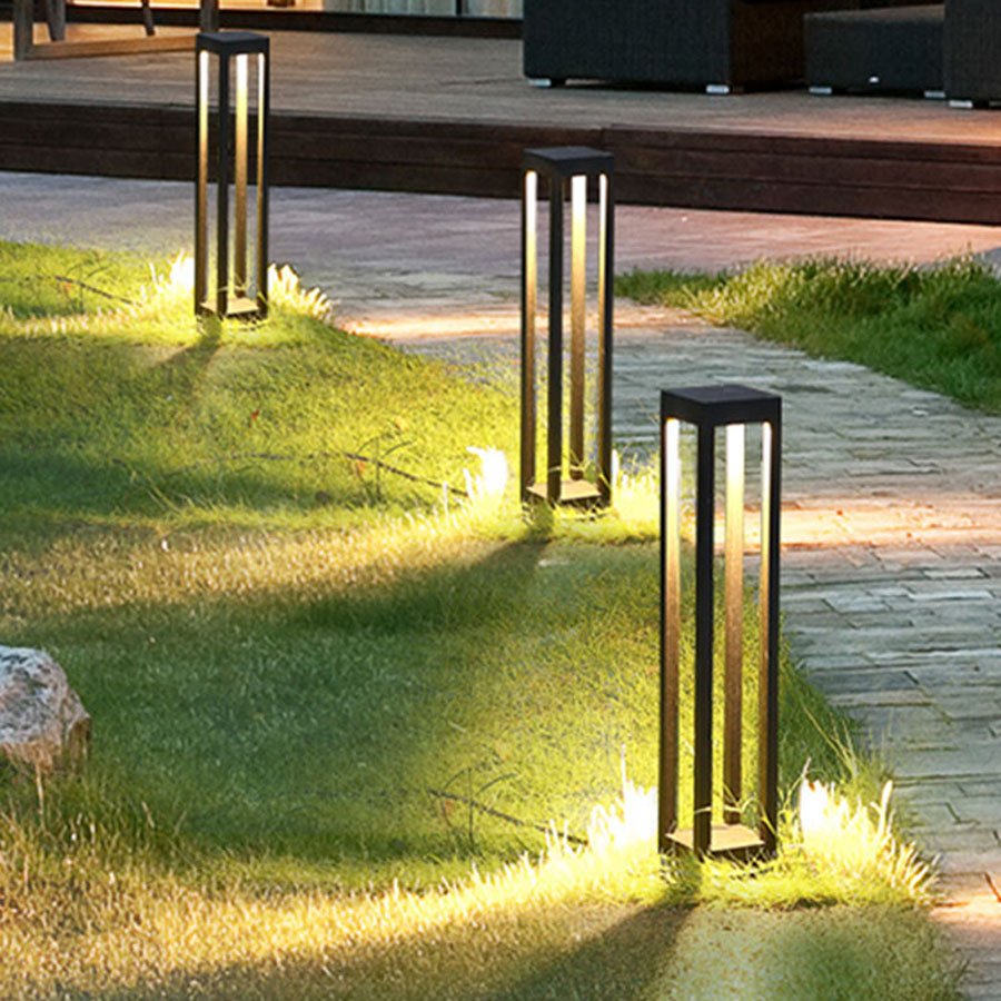 BEIAIDI Modern Outdoor Post Garden Lawn Light 4 Column Community Villa Landscape Lamp Waterproof Walkway Fence Gate Pillar Lamp
